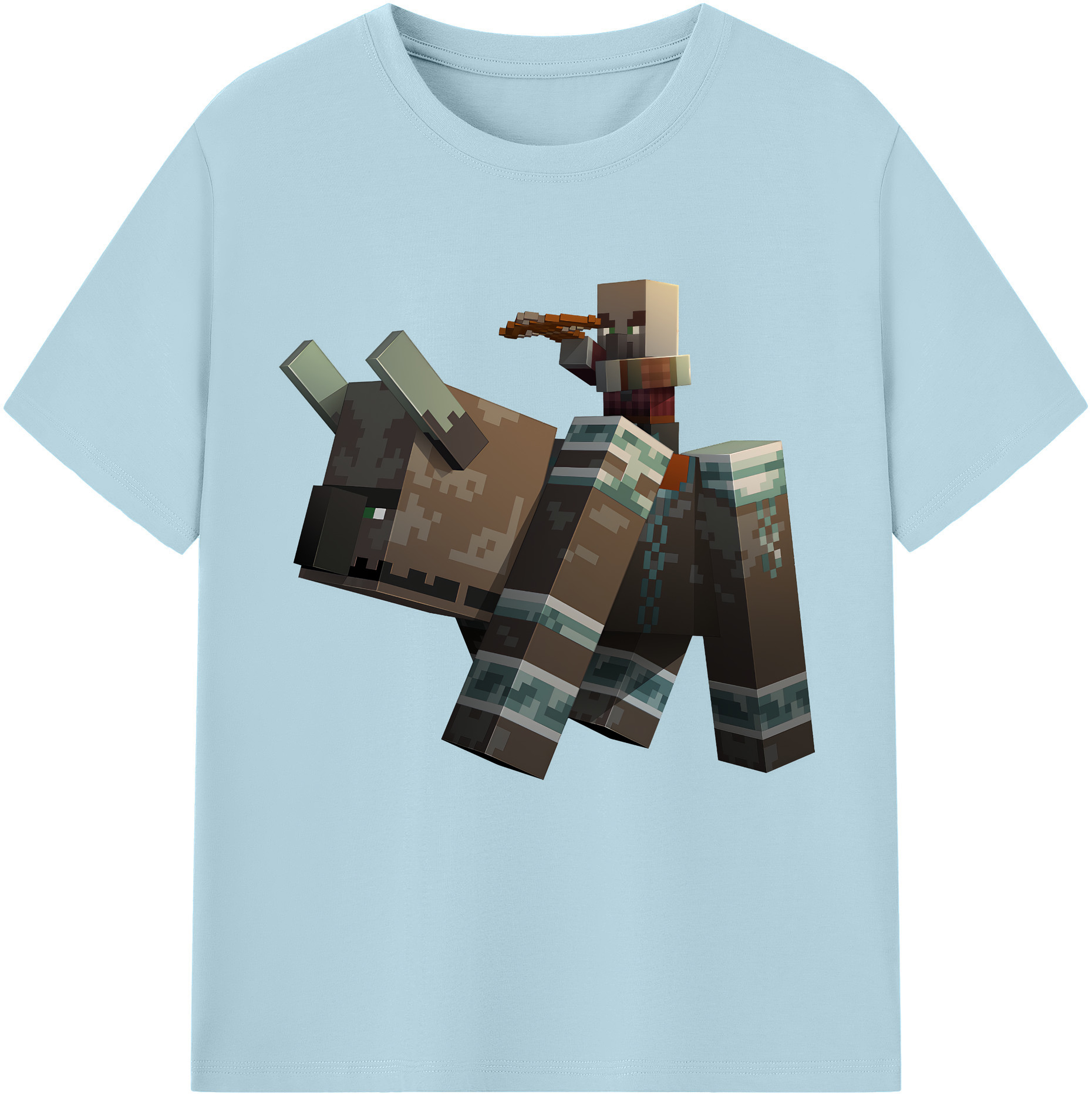 （画像用） マインクラフト ブロックの世界 Minecraft MC Block world 綿100％半袖Tシャツ（フロントプリント）